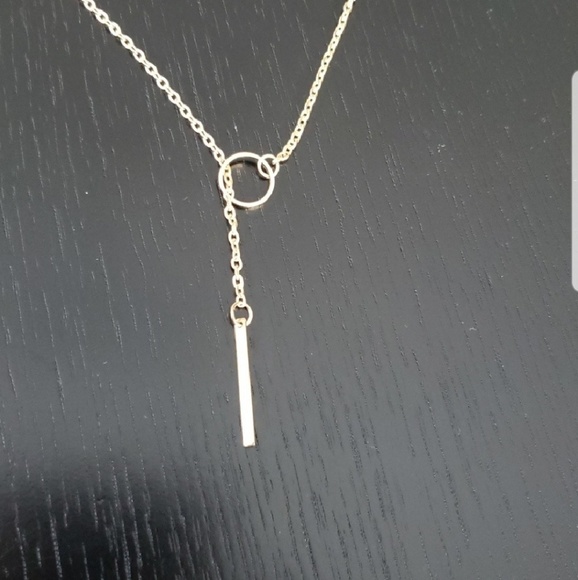 Simple G_Circle Lariat Golden Necklace - Picture 3 of 4